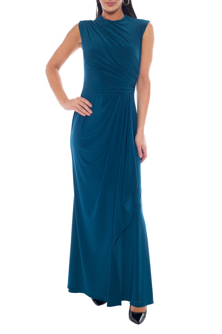 Drape Maxi Dress, Main, color, TEAL