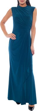 Oleg Cassini Drape Maxi Dress