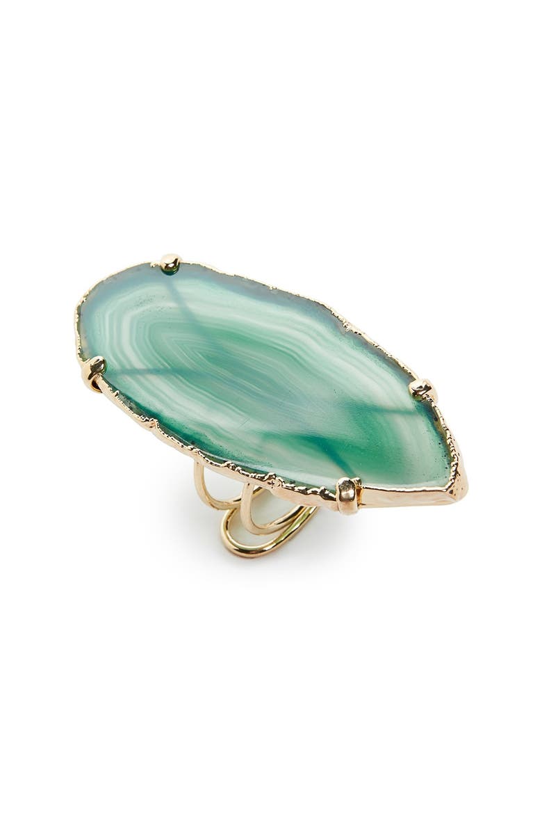 Nakamol Design Chalcedony Stone Ring, Main, color, GREEN AGATE/ GOLD