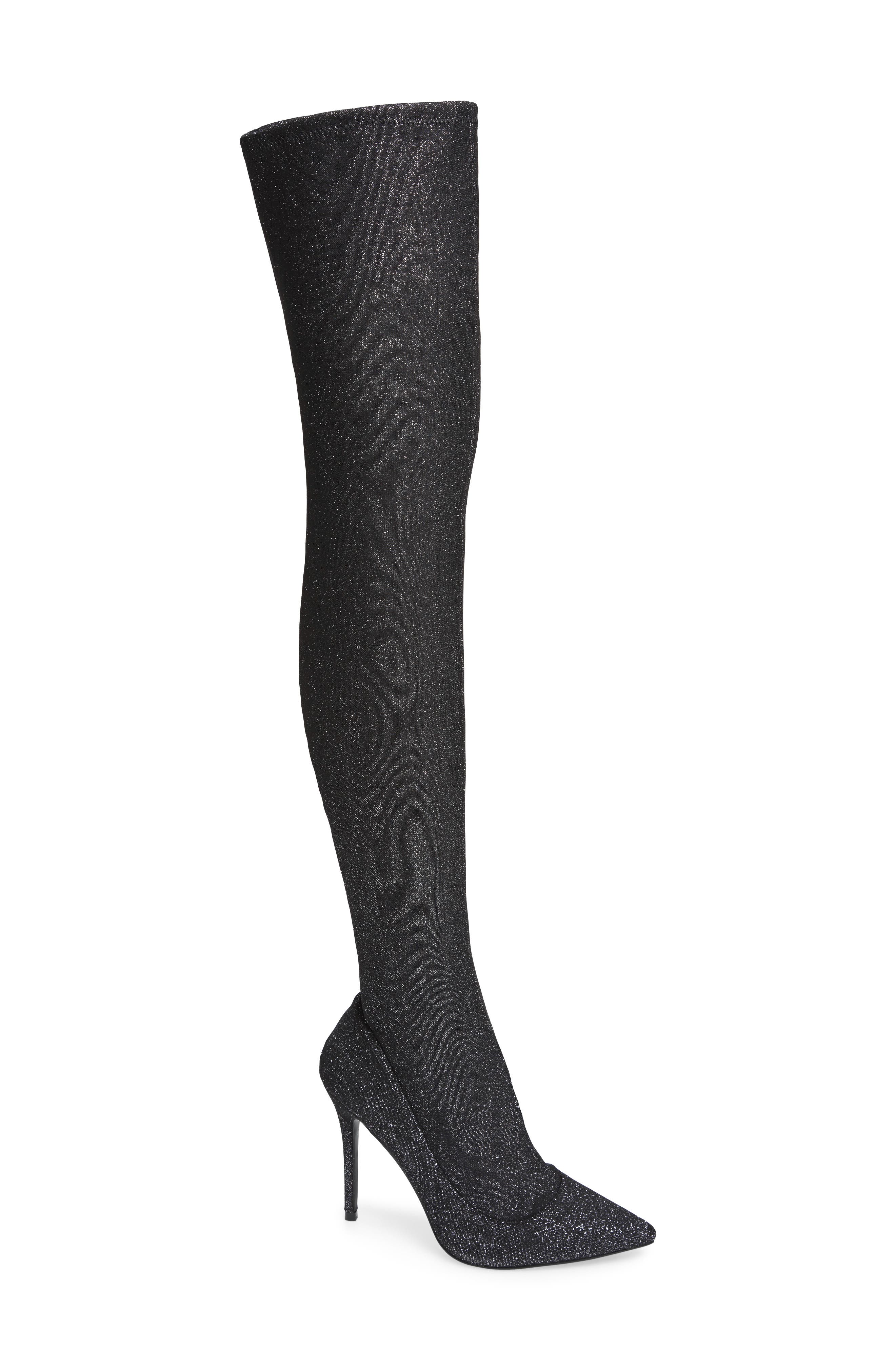 Bellini Stiletto Over the Knee Boot, Main, color, SILVER