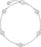 Crislu Cubic Zirconia Bezel Station Bracelet