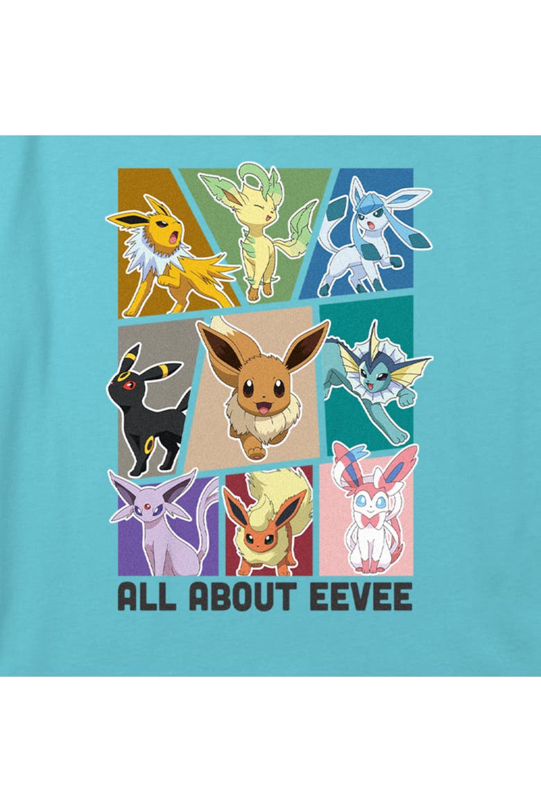 Girl's Pokemon All About Eeveelutions  Graphic T-Shirt, Alternate, color, Blue
