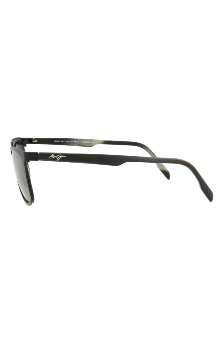 Maui Jim Core 53mm Polarized Square Sunglasses, Alternate, color, Black Black Grey