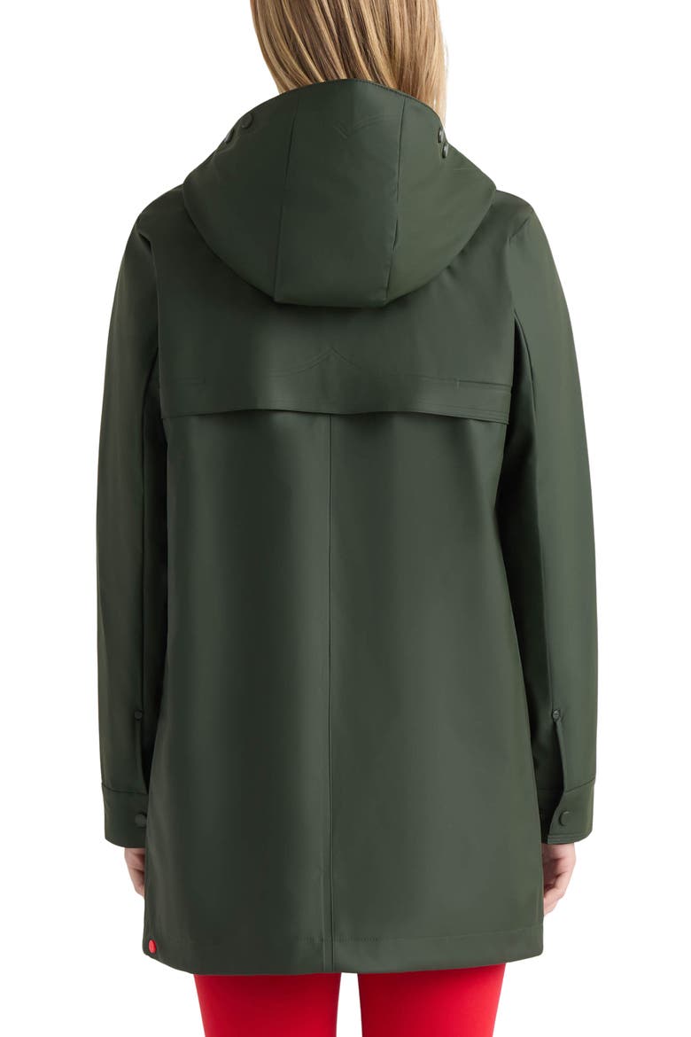 Acacia Waterproof Rubberized Rain Jacket, Alternate, color, HUNTER GREEN