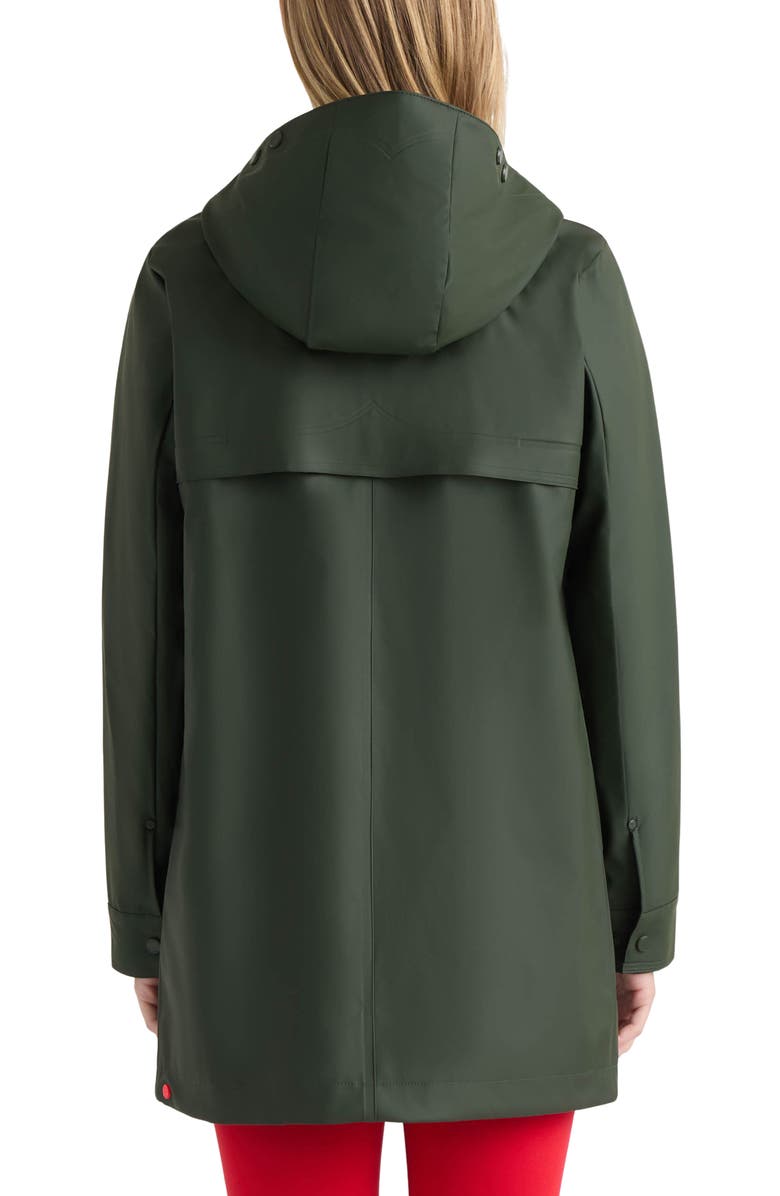 Hunter Acacia Waterproof Rubberized Rain Jacket, Alternate, color, Hunter Green