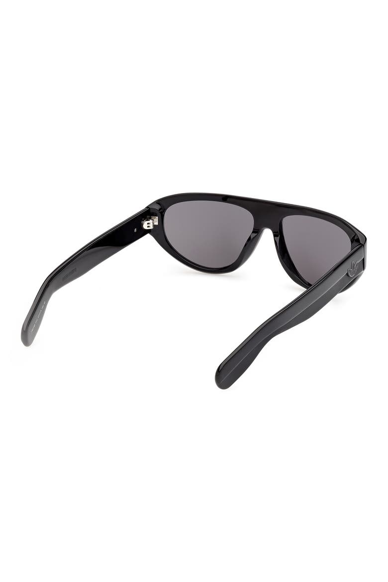 57mm Mirrored Pilot Sunglasses, Alternate, color, SHINY BLACK/ SMOKE MIRROR