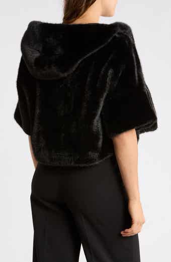 Faux Fur Hooded Cropped Jacket