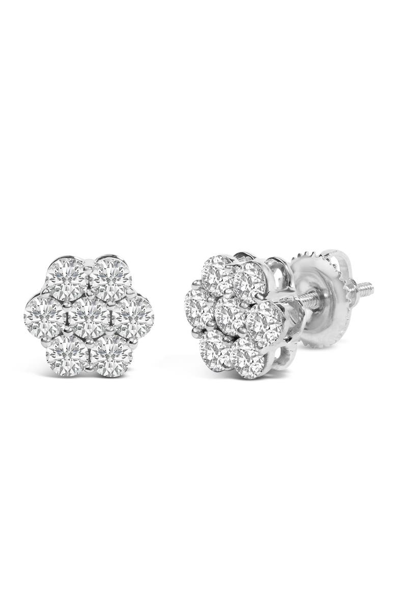 14KT White Gold 1 Ct Diamond Composite Stud Earrings, Alternate, color, White
