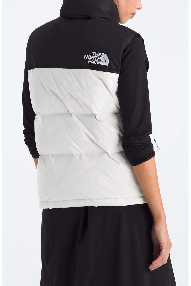 1996 Retro Nuptse Water Resistant Down Puffer Vest, Alternate, color, WHITE DUNE/ BLACK RECYCLED