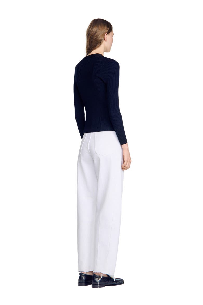Cardigan with lace panel, Alternate, color, Black