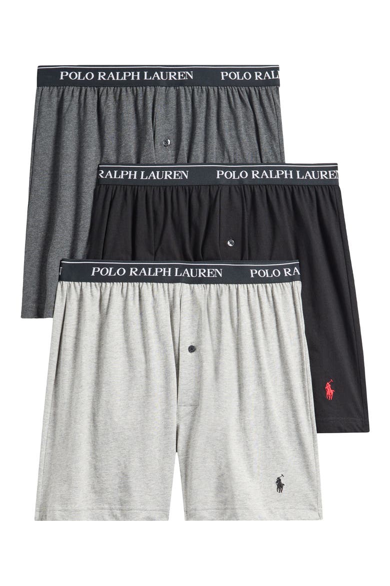 Assorted 3-Pack Knit Boxers, Main, color, ASSORTED GREY
