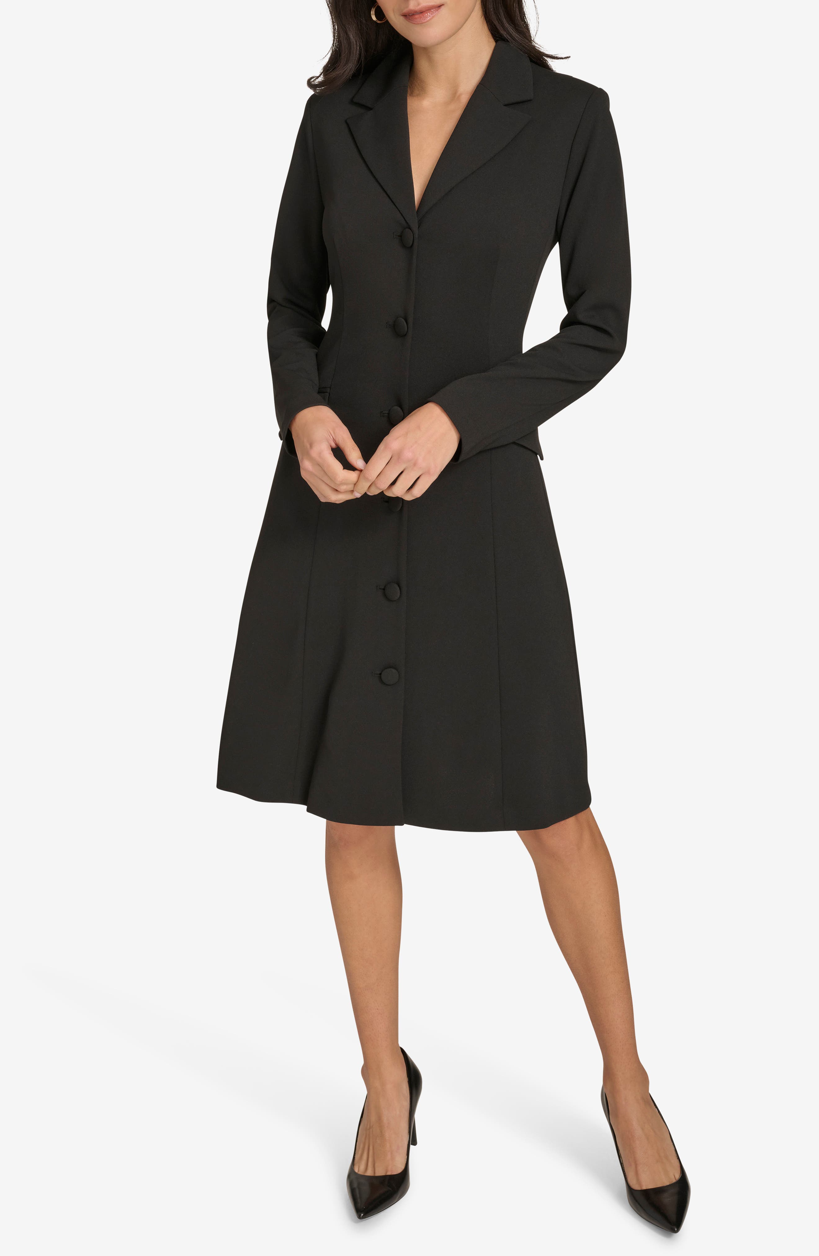 long sleeve crepe blazer dress calvin klein Calvin Klein Women's Scuba-Crepe Long-Sleeve Jacket Dress