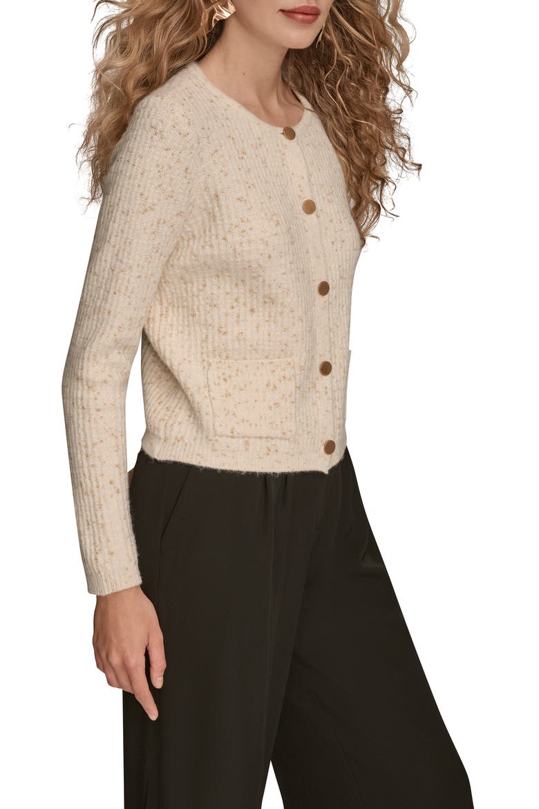 Metallic Cardigan, Alternate, color, CREAM/ GOLD