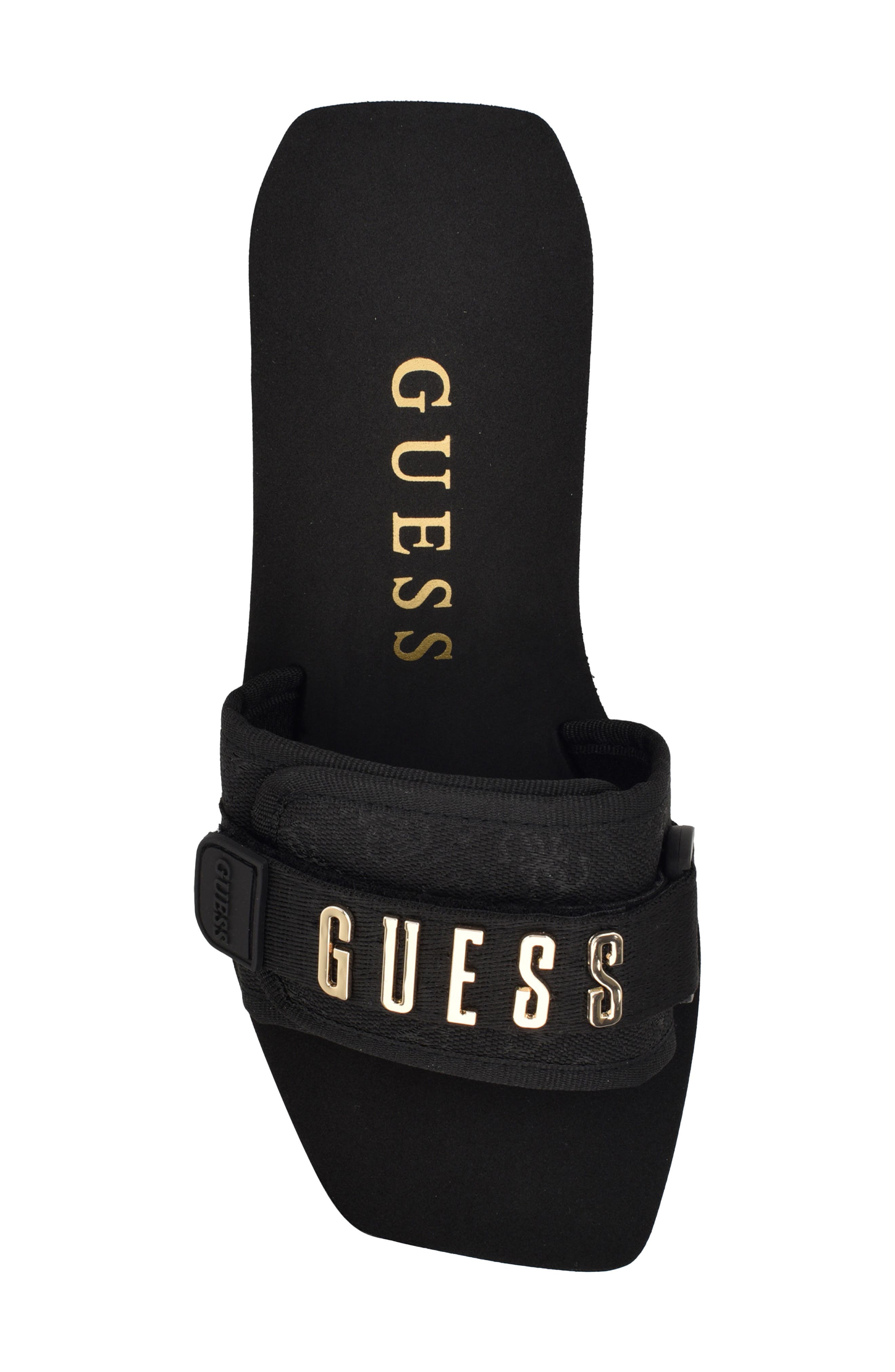 GUESS Dellean Platform Wedge Sandal, Alternate, color, Black