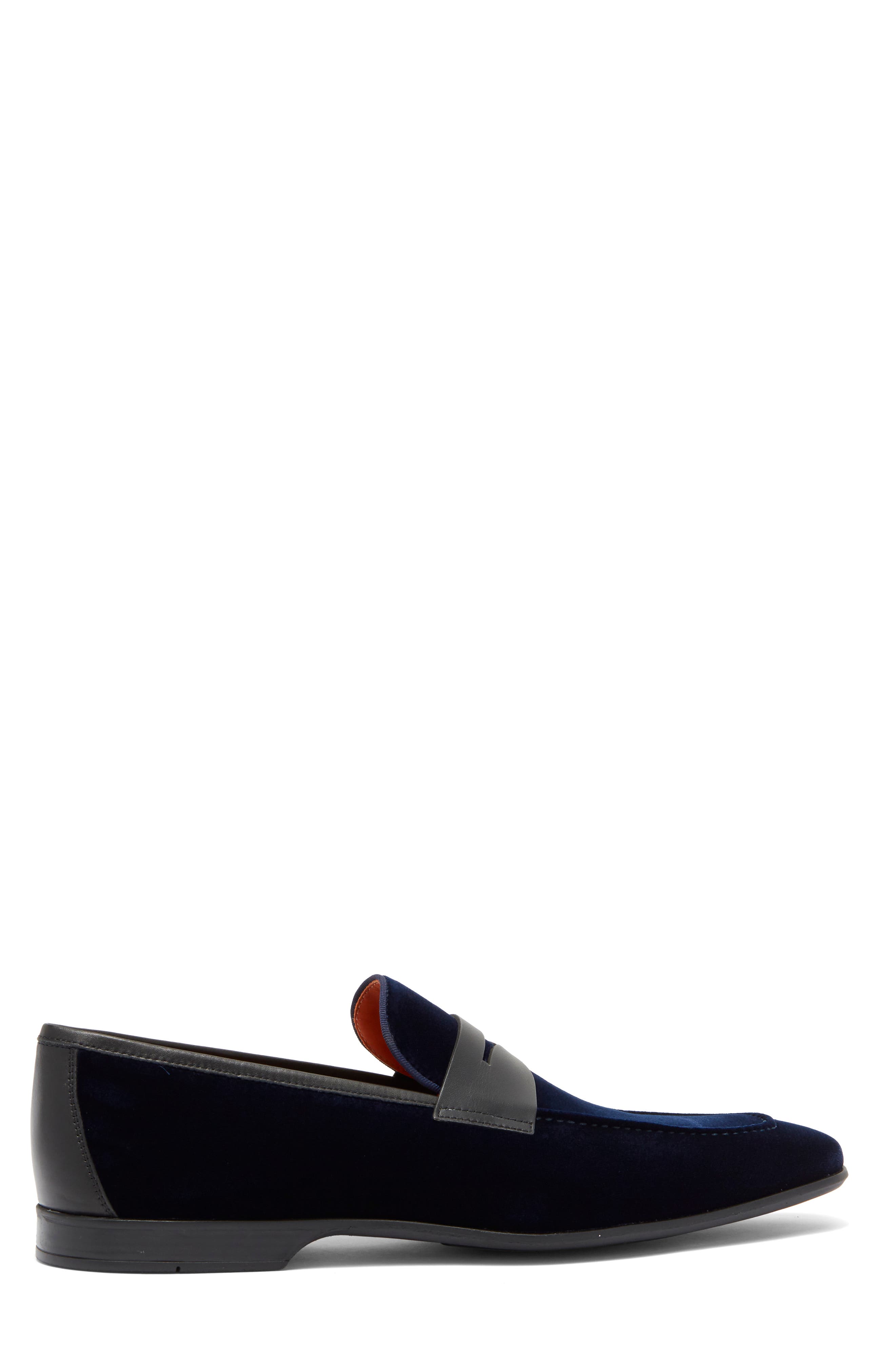 Vale Velvet Penny Loafer, Alternate, color, NAVY VELVET