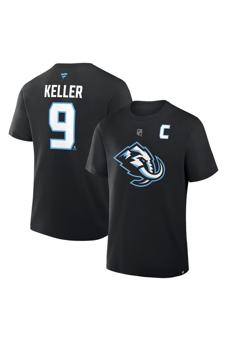 Men's Fanatics Clayton Keller Black Utah Mammoth Authentic Stack Name & Number T-Shirt, Main, color, Black