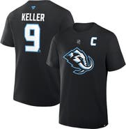 FANATICS Men's Fanatics Clayton Keller Black Utah Mammoth Authentic Stack Name & Number T-Shirt