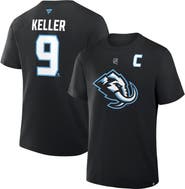 FANATICS Men's Fanatics Clayton Keller Black Utah Mammoth Authentic Stack Name & Number T-Shirt