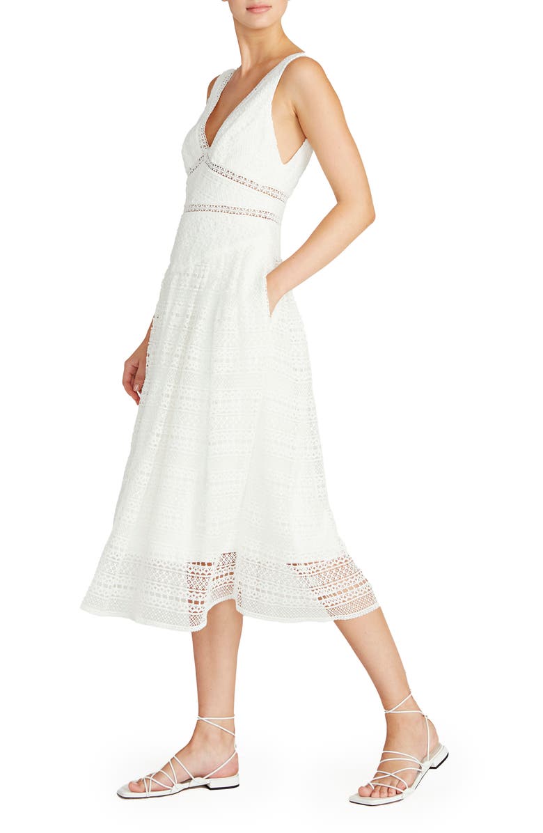 ML Monique Lhuillier Sleeveless Lace Midi Dress, Main, color,
