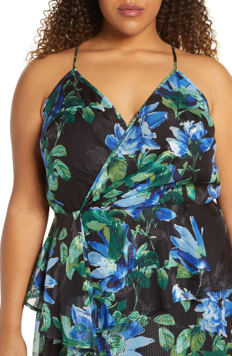 Marée Pour Toi Floral Print Two-Piece Maxi Dress, Alternate, color, 