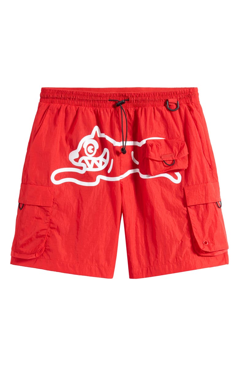 ICECREAM Running Dog Graphic Cargo Hiker Shorts, Alternate, color, Fiery Red