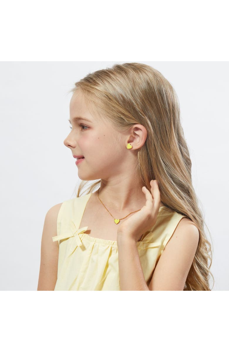 Anna Zuckerman Petit Love Studs in Yellow, Alternate, color, Yellow