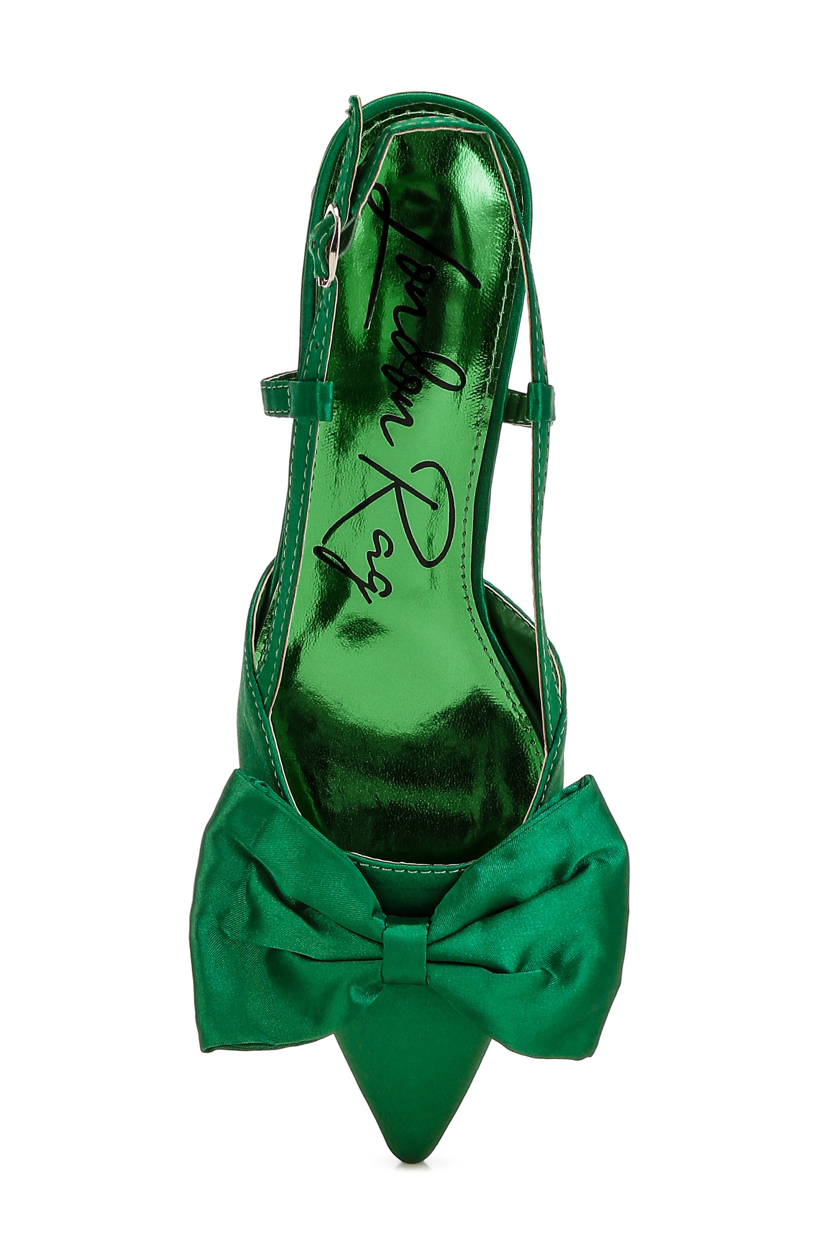 LONDON RAG Okshak Bow Pointed Toe Slingback Satin Pump, Alternate, color, 