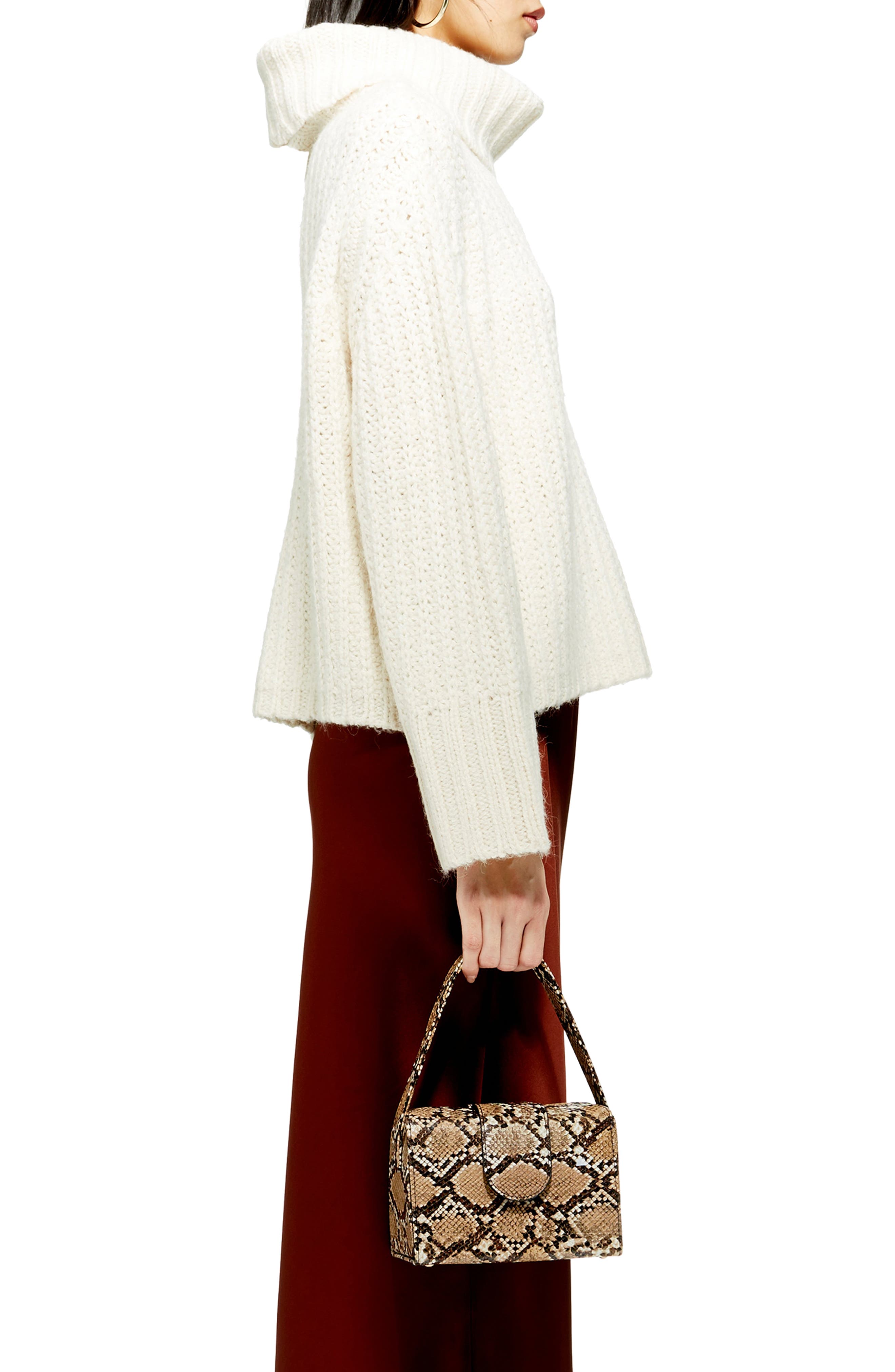 Snake Embossed Faux Leather Handbag, Alternate, color, NUDE MULTI