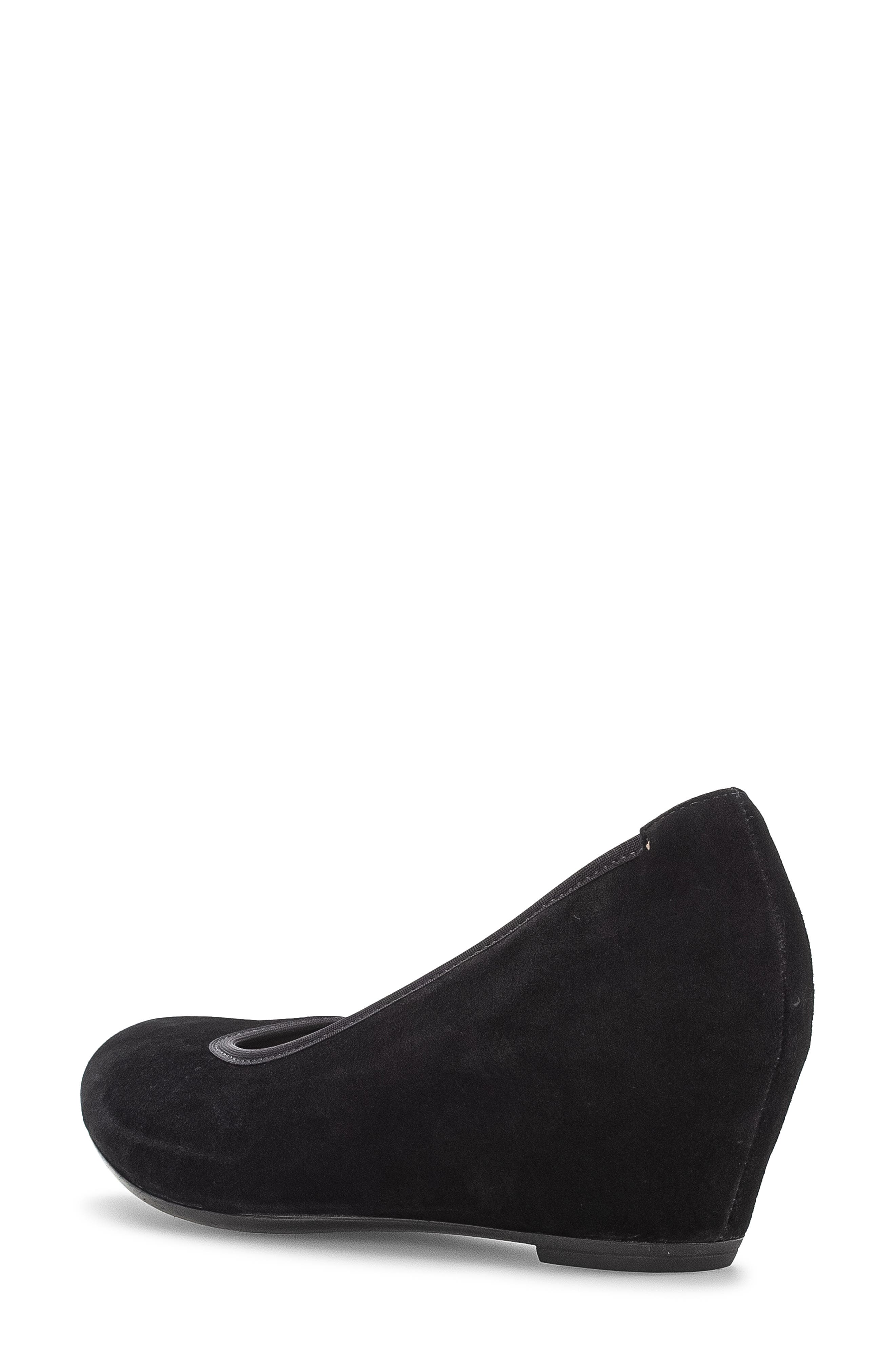 Gabor Suede Wedge Pump, Alternate, color, Black