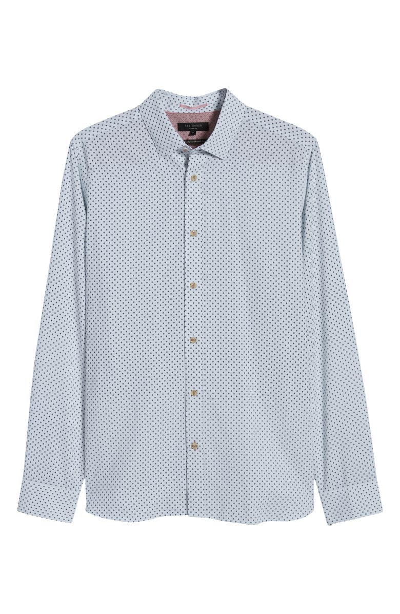 Ted Baker London Polynosic Slim Fit Geo Print Long Sleeve Button-Up Shirt, Alternate, color,