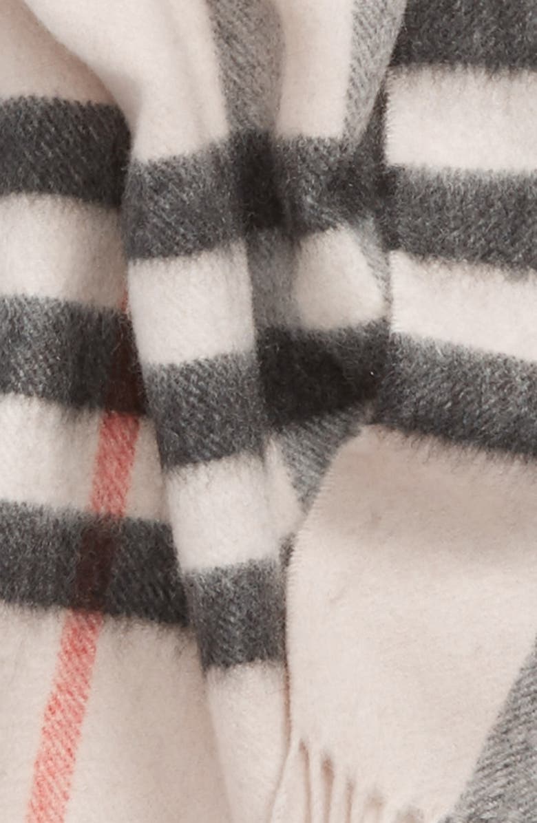 Burberry Giant Icon Check Cashmere Scarf, Alternate, color, Stone Check