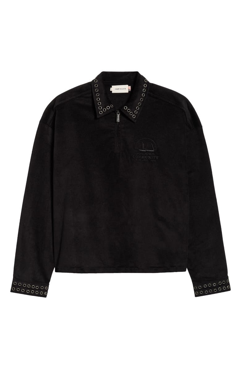 HONOR THE GIFT Brushed Corduroy Quarter Zip Pullover, Alternate, color, Black