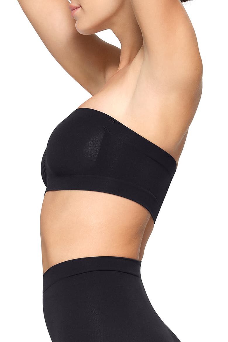 Seamless Sculpt Bandeau Bra, Alternate, color, ONYX