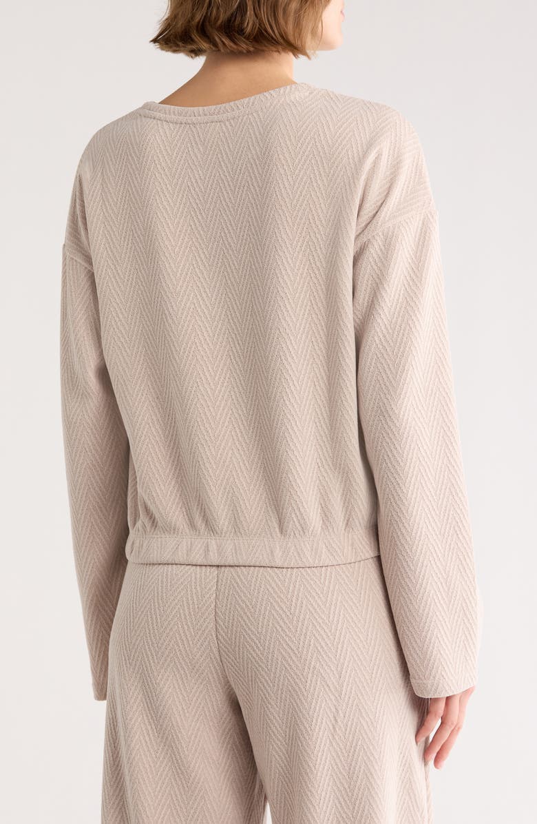 90 DEGREE BY REFLEX Herringbone Crop Pullover Sweatshirt, Alternate, color, Shadow Rock