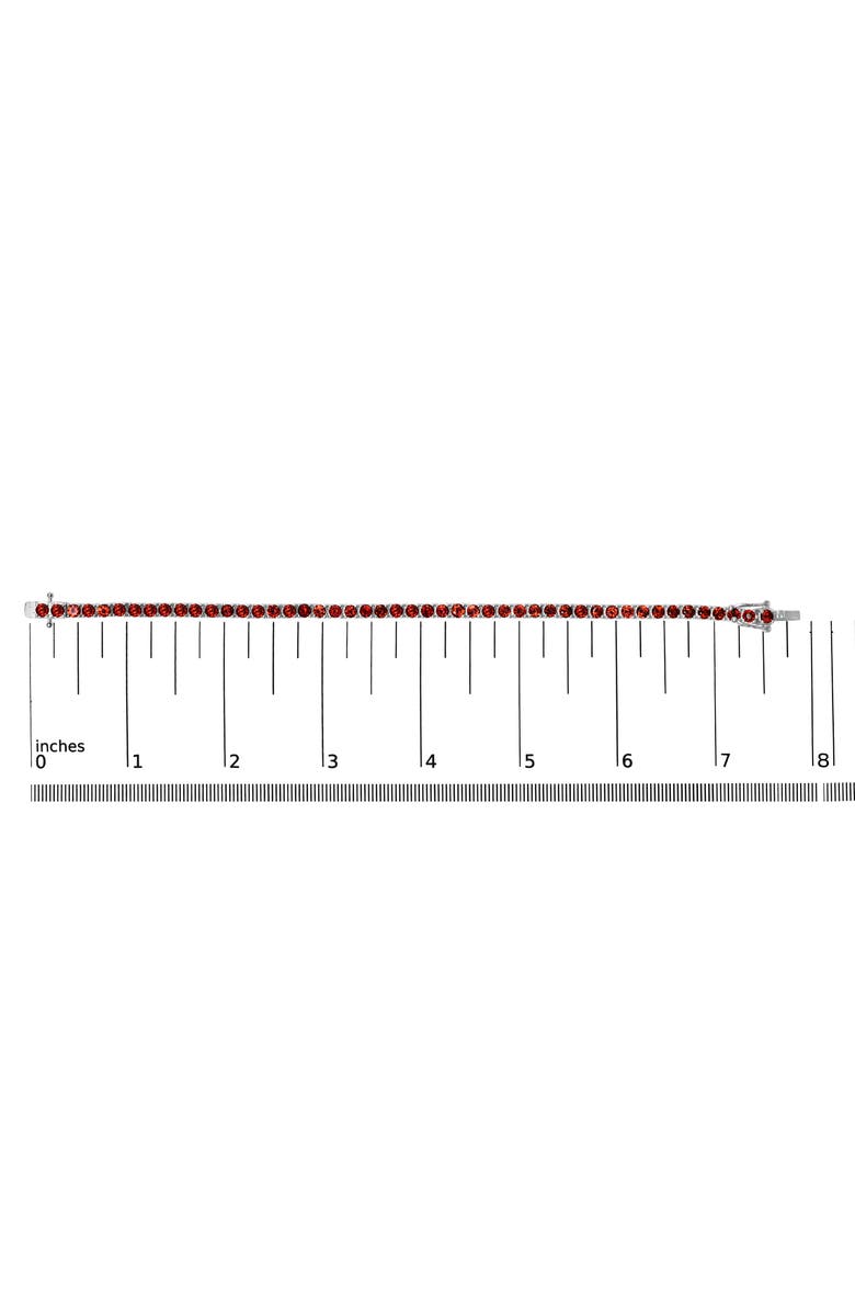 Haus of Brilliance .925 Sterling Silver 10.0 Cttw Created Orange Garnet Tennis Bracelet - 7.25", Alternate, color, White