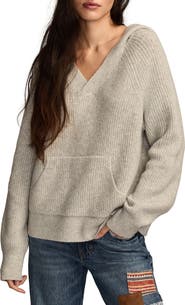 Lucky Brand Cloud Soft V-Neck Sweater Hoodie
