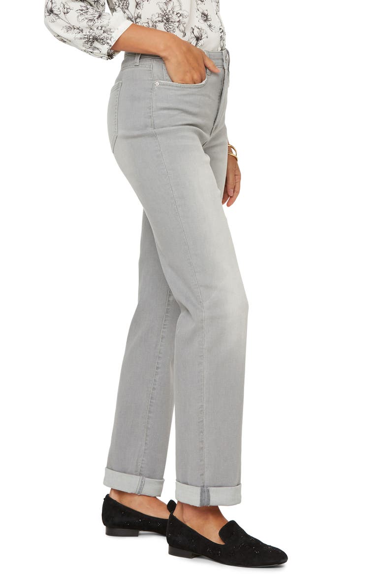 Roll Cuff Relaxed Straight Leg Jeans, Alternate, color, GRACE