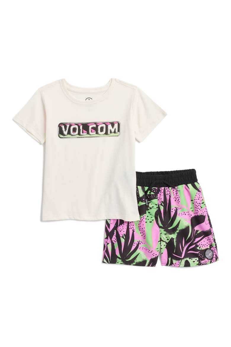 Kids' Jersey Tee & Swim Shorts Set, Main, color, WHITE