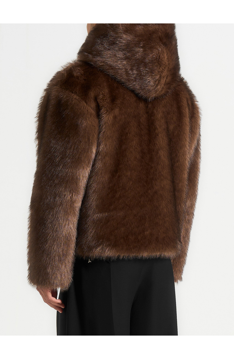 Manière De Voir Ryan Fur Hooded Jacket, Alternate, color, Brown