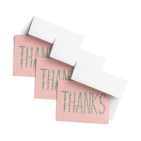 Thank You Greeting Card Pack (3ct) "Thanks Pink"