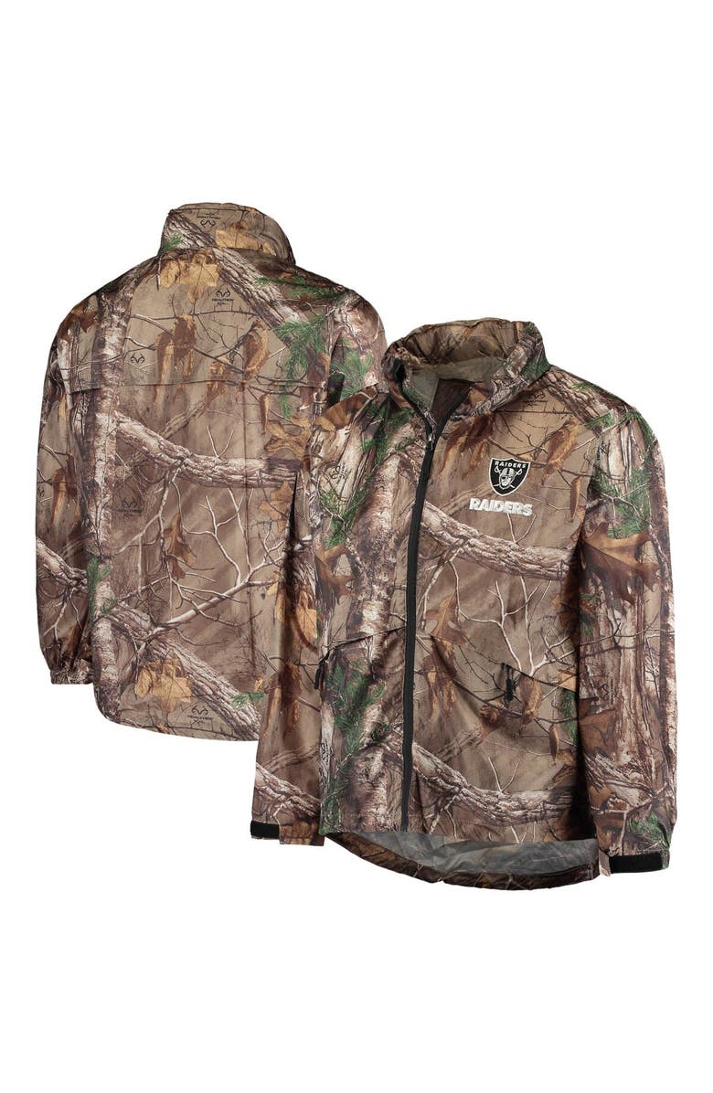 DUNBROOKE Men's Dunbrooke Realtree Camo Las Vegas Raiders Circle Sportsman Waterproof Packable Full-Zip Jacket, Main, color, 