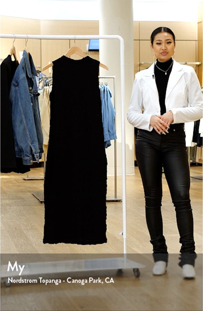 Puckered Cotton Blend Midi Dress, sales video thumbnail