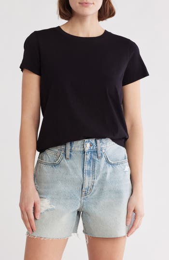 Shop Madewell Vintage Crewneck Cotton T-shirt In Jet Black