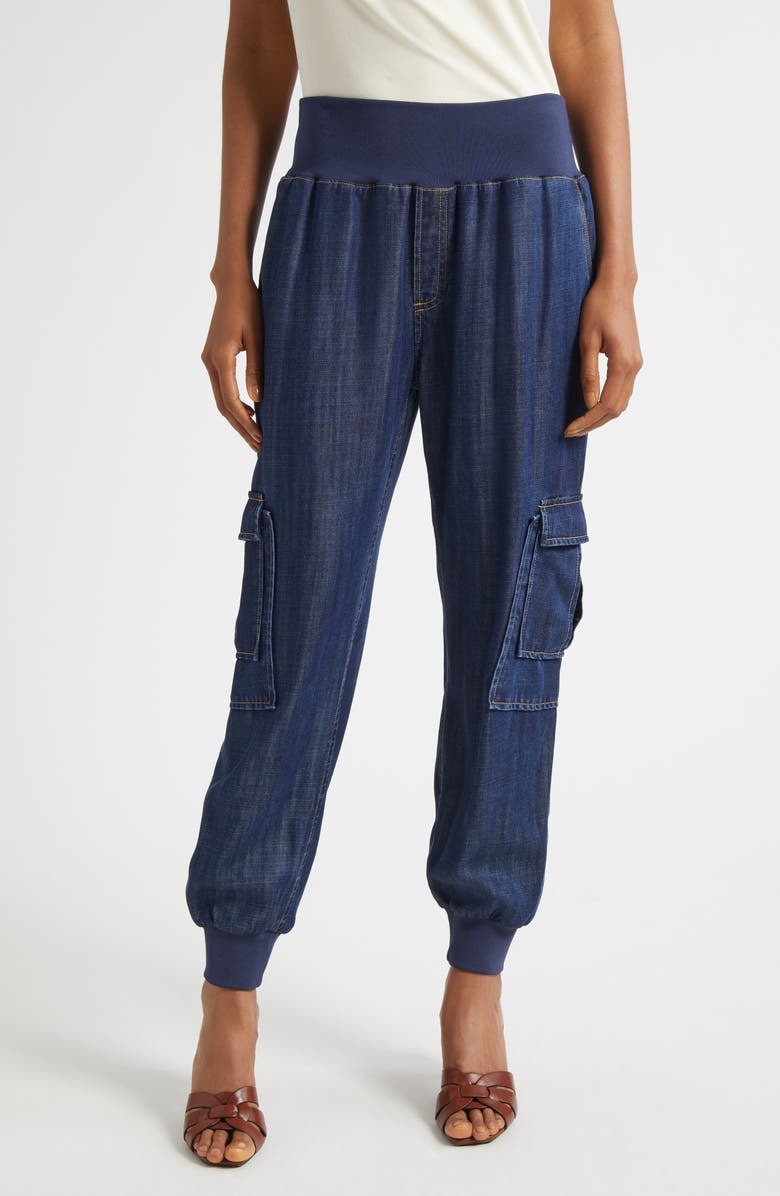 Cinq à Sept Giles Denim Cargo Joggers, Main, color, Mer