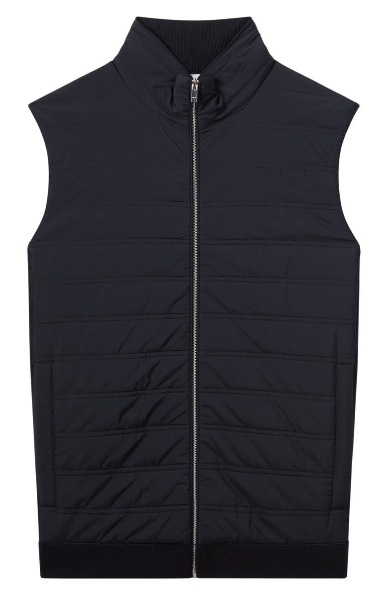 Reiss William Mixed Media Vest, Alternate, color, Navy