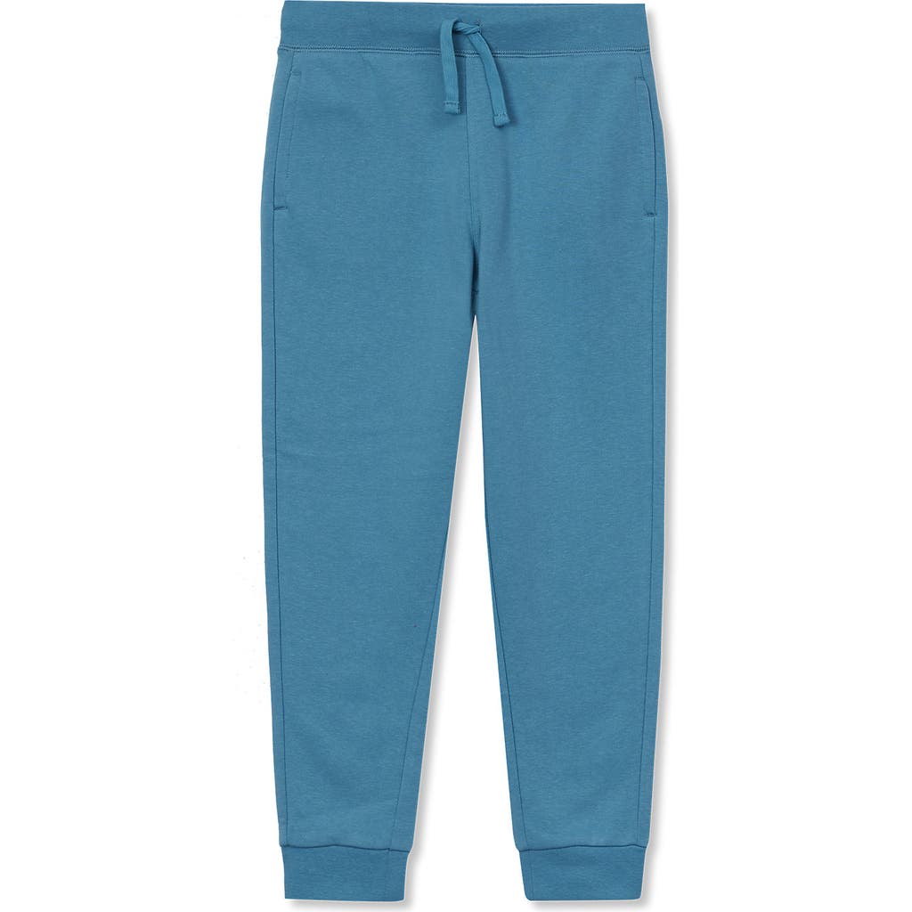 Lands' End Girls Cotton Fleece Jogger Sweatpants In Blue