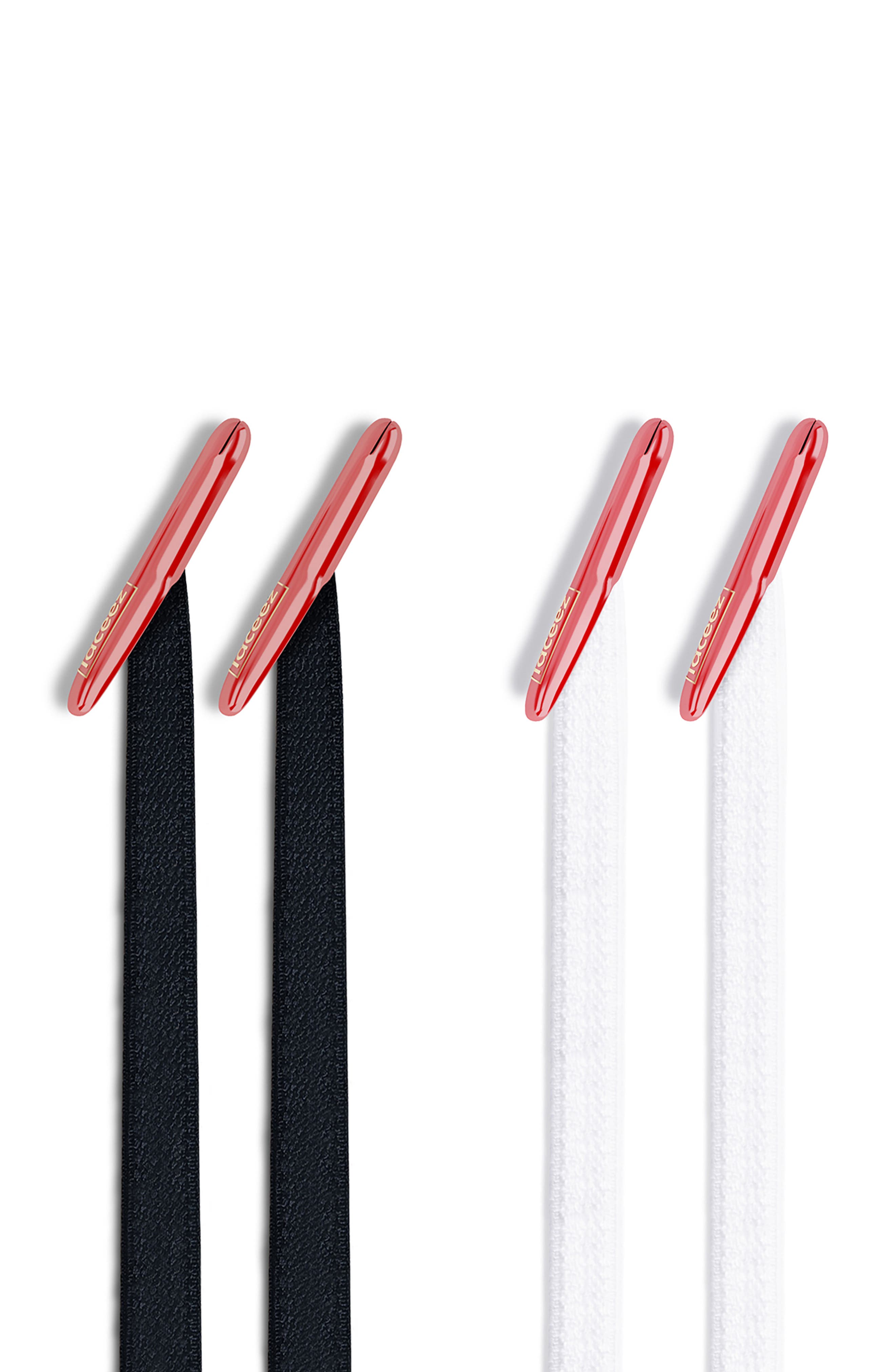 Kids' 2-Pack No-Tie Shoelaces, Alternate, color, BLACK AND WHITE