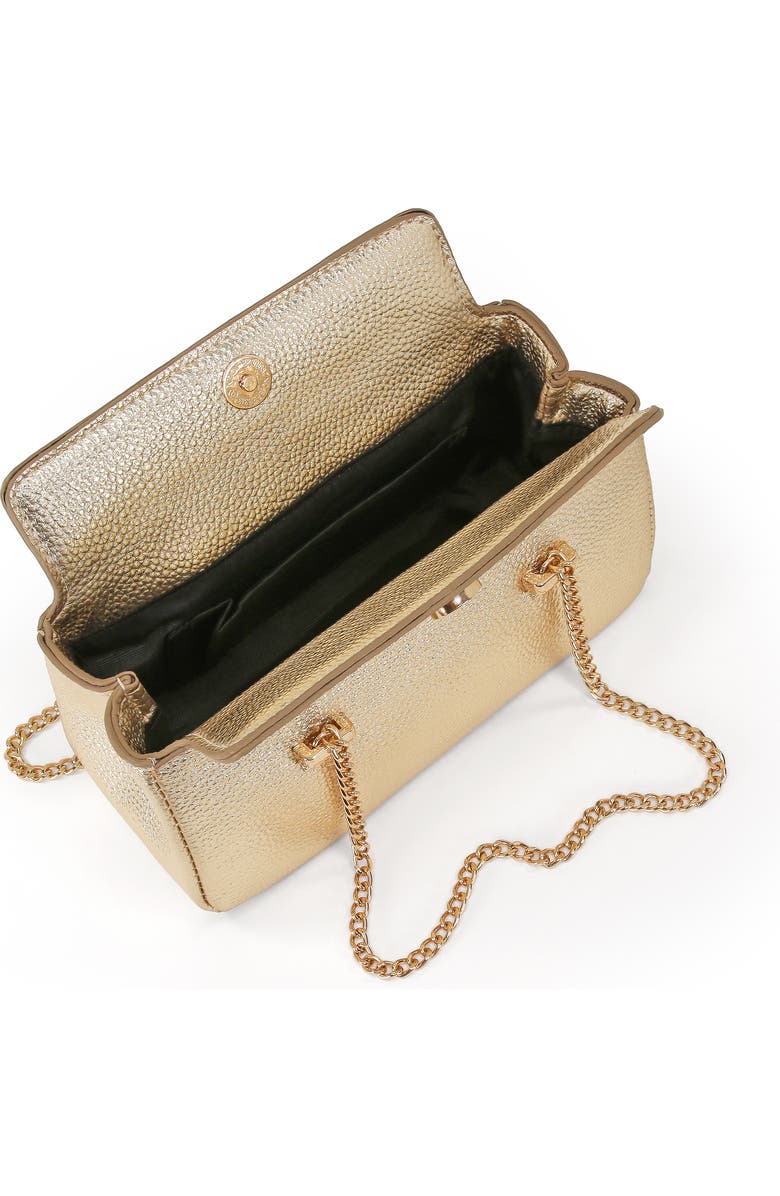 Jewel Badgley Mischka Senna Faux Leather Vintage Inspired Clutch, Alternate, color, Gold