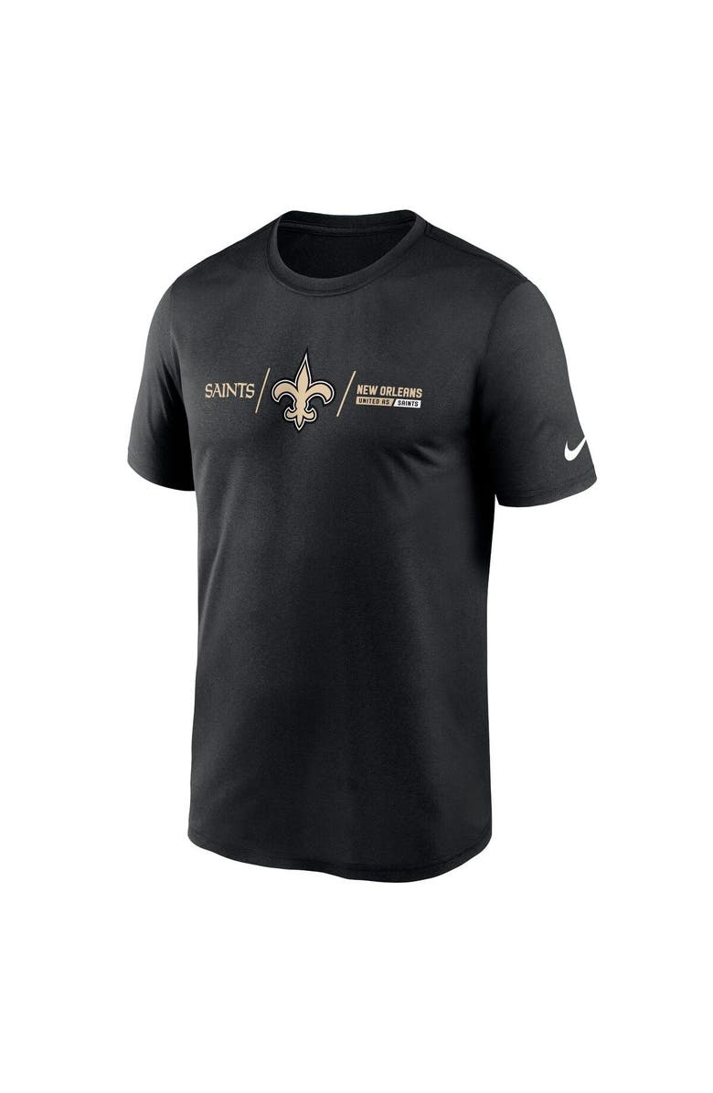 Nike Men's Nike Black New Orleans Saints Horizontal Lockup Legend Performance T-Shirt, Alternate, color, Black