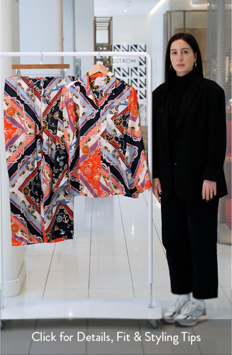 Marine Silk Print Pajamas, sales video thumbnail